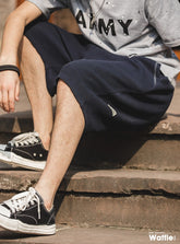 Madden Cargo American Retro Loose Draping Sense Waffle Shorts Fry The Street Profile Micro Bullet Casual Pants Male Trend